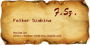 Felker Szabina névjegykártya
